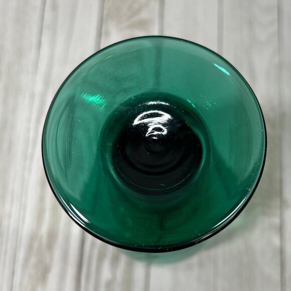 Vintage Libbey Juniper Teardrop Wine Water Goblets Green Gold Rims - Set Of 3 - Picture 2 of 4